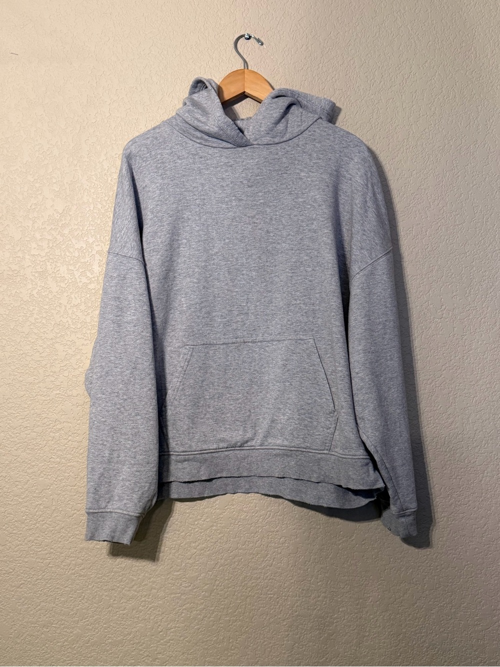 NUUDS Women’s Heather Gray Vintage Fleece Hoodie, Sz LG